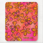 Personalized Pink Floral Pop Art Mousepad (Vorne)