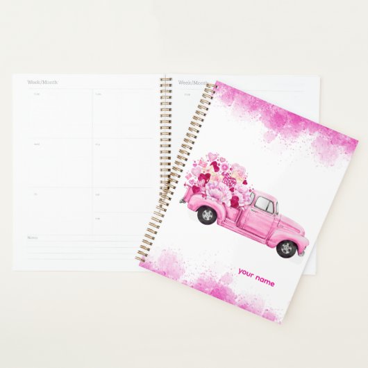 Personalized Pink Floral Truck Planner Planer (Anzeige)