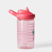 Personalized Pink Floral Water Bottle – 14 oz Trinkflasche (rechts)