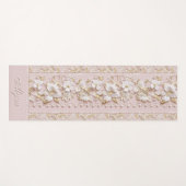 Personalized Pink Floral Yoga Mat Yogamatte (Vorderseite (Horizontal))
