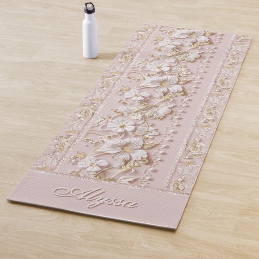 Personalized Pink Floral Yoga Mat Yogamatte (Beispiel)