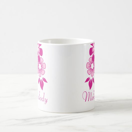 Personalized Pink Flower Mug Kaffeetasse (Mittel)