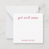 Personalized Pink Gingham Mitteilungskarte (Vorderseite)