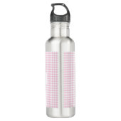Personalized Pink Gingham Pattern & Custom Name Edelstahlflasche (Rückseite)