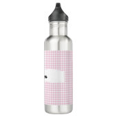 Personalized Pink Gingham Pattern & Custom Name Edelstahlflasche (Rechts)