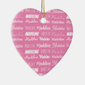 Personalized Pink Girls Name Collage Christmas Keramik Ornament (Rechts)