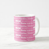 Personalized Pink Girls Name Font Collage Cute Kaffeetasse (VorderseiteRechts)