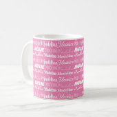 Personalized Pink Girls Name Font Collage Cute Kaffeetasse (Vorderseite Links)