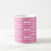 Personalized Pink Girls Name Font Collage Cute Kaffeetasse (Mittel)