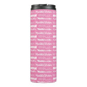 Personalized Pink Girls Name Font Collage Cute Thermosbecher (Rückseite)