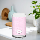 Personalized Pink Glass with White Hearts - Custom Dosenglas