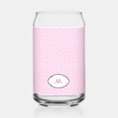 Personalized Pink Glass with White Hearts - Custom Dosenglas (Vorderseite)