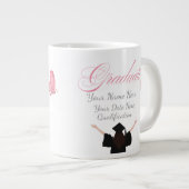 Personalized Pink Graduate Gift, Custom Name  Jumbo-Tasse (Vorderseite Rechts)