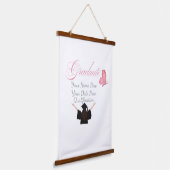 Personalized Pink Graduate Gift, Custom Name  Wandteppich Mit Holzrahmen (Gewinkelt)