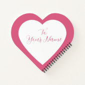 Personalized Pink heart Spiral Notebook Notizblock (Rückseite)