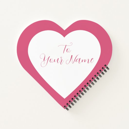 Personalized Pink heart Spiral Notebook Notizblock (Rückseite)