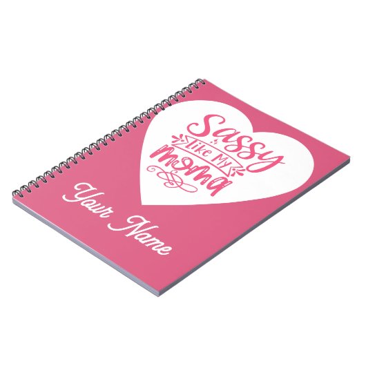 Personalized Pink heart Spiral Notebook Notizblock (Linke Seite)