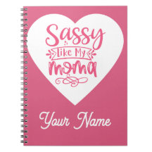 Personalized Pink heart Spiral Notebook