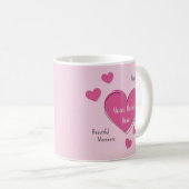 Personalized Pink Hearts Coffee Mug Kaffeetasse (VorderseiteRechts)