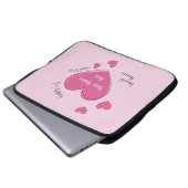Personalized Pink Hearts Laptop Case (Vorne Knopf)