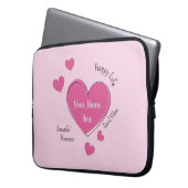 Personalized Pink Hearts Laptop Case (Vorderseite Links)