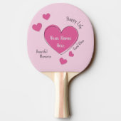 Personalized Pink Hearts Ping Pong Paddle Tischtennis Schläger (Rückseite)