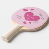 Personalized Pink Hearts Ping Pong Paddle Tischtennis Schläger (Vorderseite)
