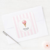 Personalized Pink Ice Cream Cone Party Sticker  (Umschlag)