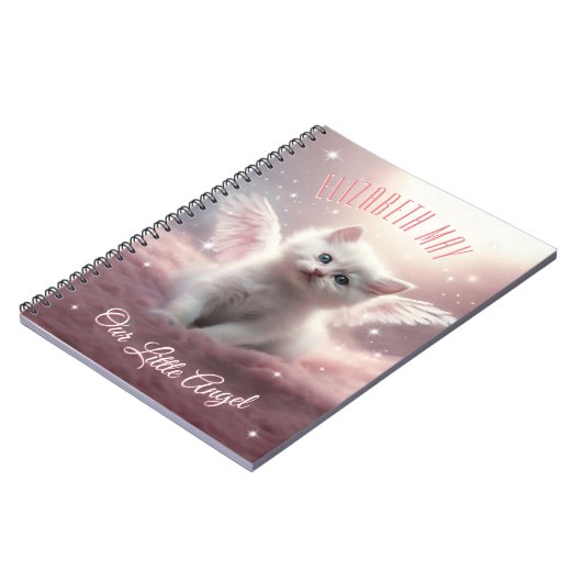 Personalized Pink Kitten with Angel Wings Notizblock (Linke Seite)