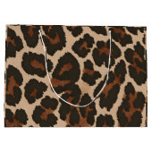 Personalized Pink Leopard Print Chic Animal Print Große Geschenktüte (Rückseite)