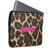 Personalized Pink Leopard Print Chic Animal Print Laptopschutzhülle (Vorne Rechts)