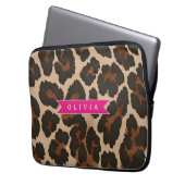 Personalized Pink Leopard Print Chic Animal Print Laptopschutzhülle (Vorderseite Links)