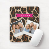 Personalized Pink Leopard Print Chic Animal Print Mousepad (Mit Mouse)