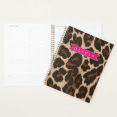 Personalized Pink Leopard Print Chic Animal Print Planer (Anzeige)