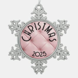 Personalized Pink Luxury Christmas Schneeflocken Zinn-Ornament