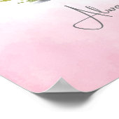 Personalized Pink & Mauve Fairy Nursery Wall Art Poster (Ecke)