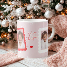 Personalized Pink Merry Christmas Photo | Fa La La Kaffeetasse