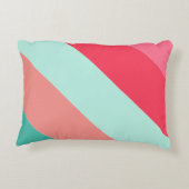 Personalized Pink & Mint Striped Color Block Accen Dekokissen (Rückseite)