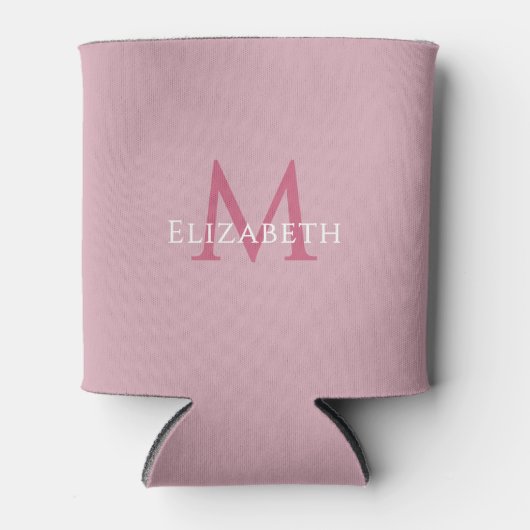 Personalized Pink Monogram Elegant Initial Name Dosenkühler (Vorderseite)