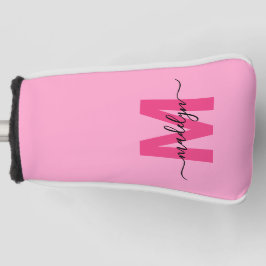 Personalized Pink Monogram Name Golf Headcover