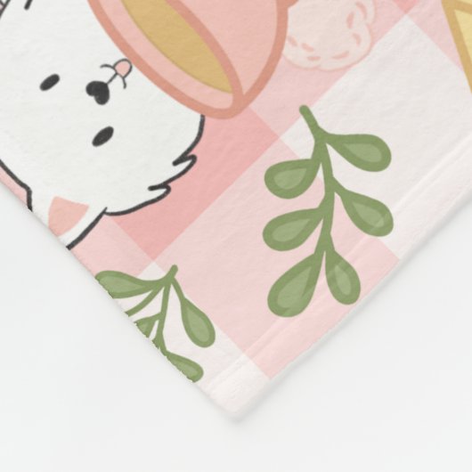 Personalized Pink Monogram Name Pastel High Tea Fleecedecke (Ecke)