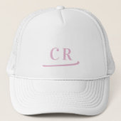 Personalized Pink Monogrammed Initials Minimalist Truckerkappe (Vorderseite)