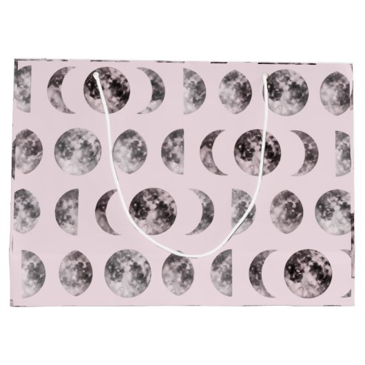 Personalized Pink Moon Phase Celestial Name Gift Große Geschenktüte (Rückseite)