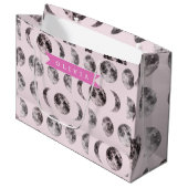 Personalized Pink Moon Phase Celestial Name Gift Große Geschenktüte (Vorderseite Schrägansicht)