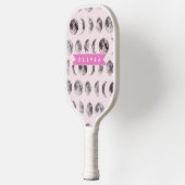 Personalized Pink Moon Phase Celestial Name Gift Pickleball Schläger (Links)