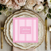Personalized Pink Napkins Chic Modern Table Set Serviette