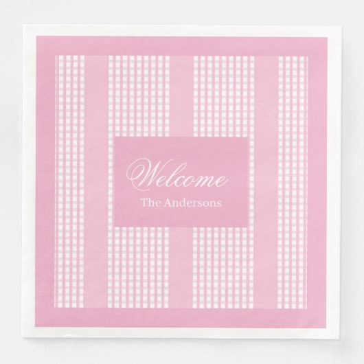 Personalized Pink Napkins Chic Modern Table Set Serviette (Vorderseite)