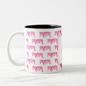 Personalized Pink New Mom Monogram Established Zweifarbige Tasse (Links)