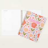 Personalized pink nordic cute folk floral pattern planer (Anzeige)