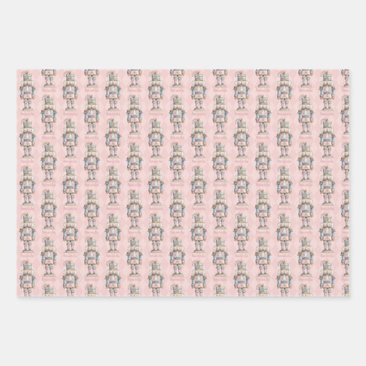 Personalized Pink Nutcracker Christmas Geschenkpapier Set (Vorderseite 2)